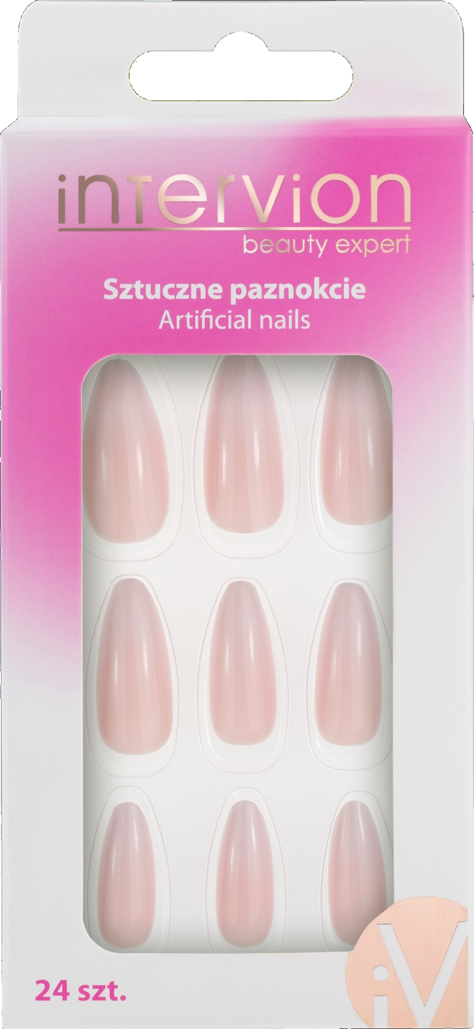 Inter-Vion Sztuczne Paznokcie Różowo-Białe Ombre
