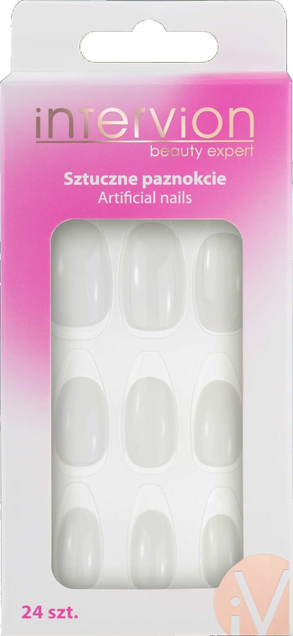 Inter-Vion Sztuczne Paznokcie w Kształcie Migdału Mleczne