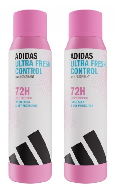 ADIDAS Ultra Fresh Control 72H Antyperspirant w Sprayu dla Kobiet 150ml x2 szt