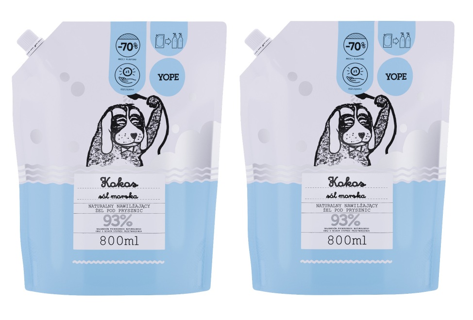 YOPE Naturalny Żel pod Prysznic Kokos i Sól Morska Uzupełnienie 800ml x2 szt