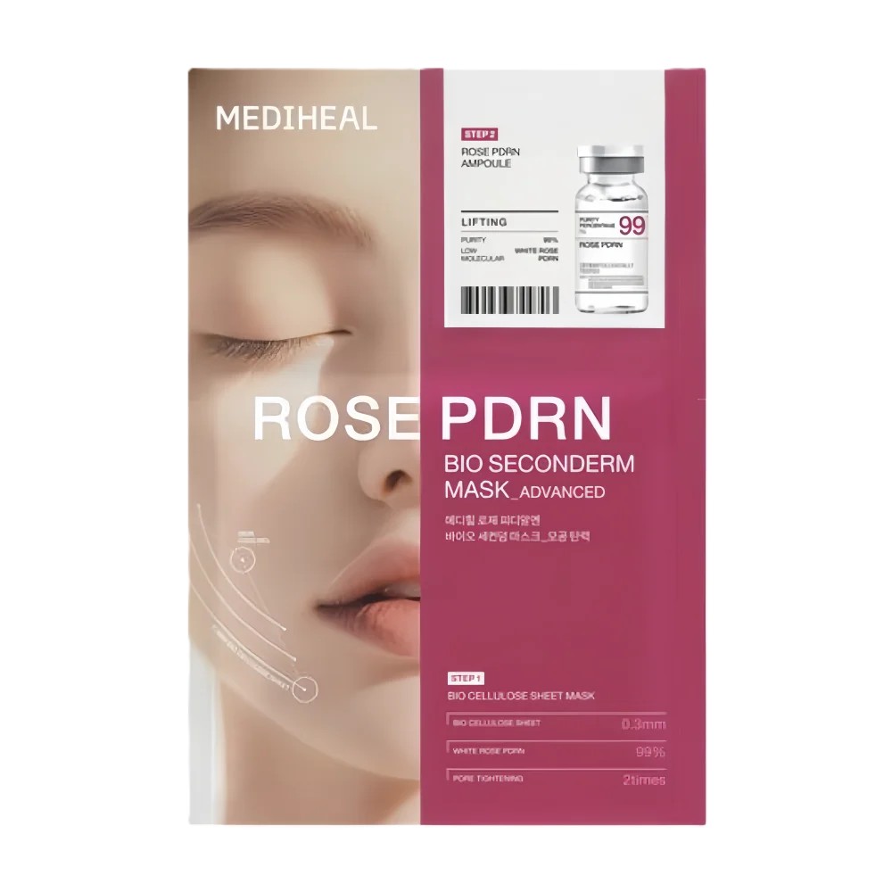 Mediheal Rose PDRN Bio Seconderm Liftingująca Maska w Płachcie + Serum