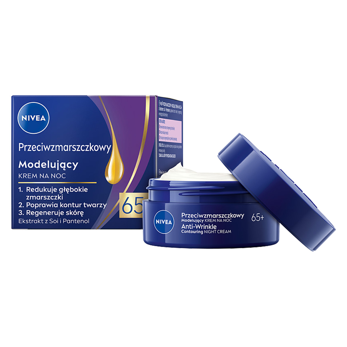 NIVEA Przeciwzmarszczkowy Modelujący Krem na Noc 65+ 50ml