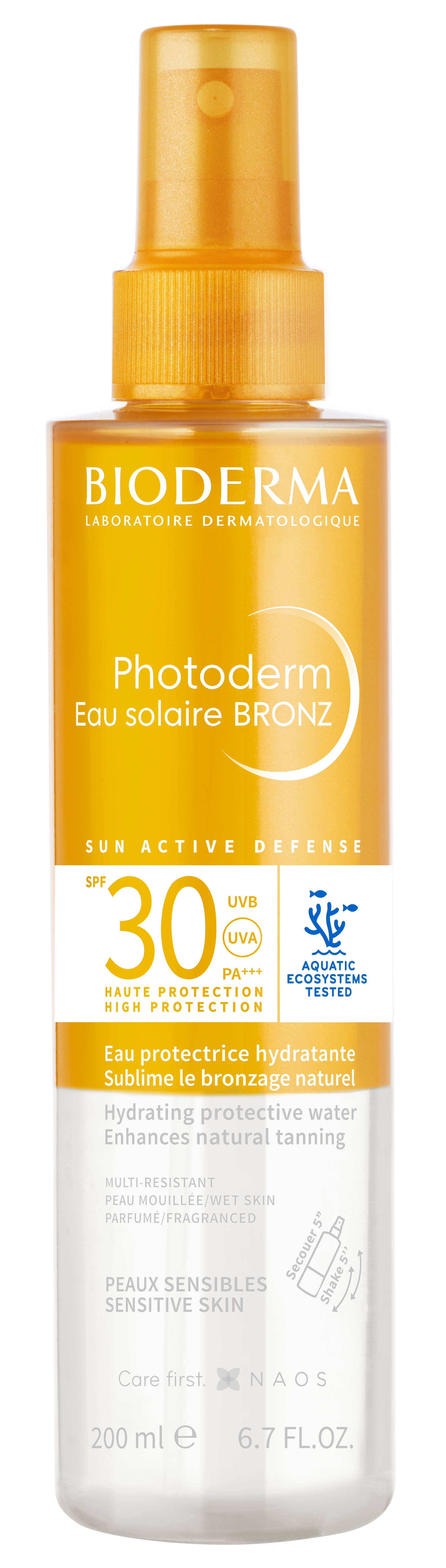 Bioderma Photoderm Eau Solaire Bronz Nawilżająca Dwufazowa Ochrona Przeciwsłoneczna z Filtrem SPF30 Przyspieszająca Opaleniznę 200ml