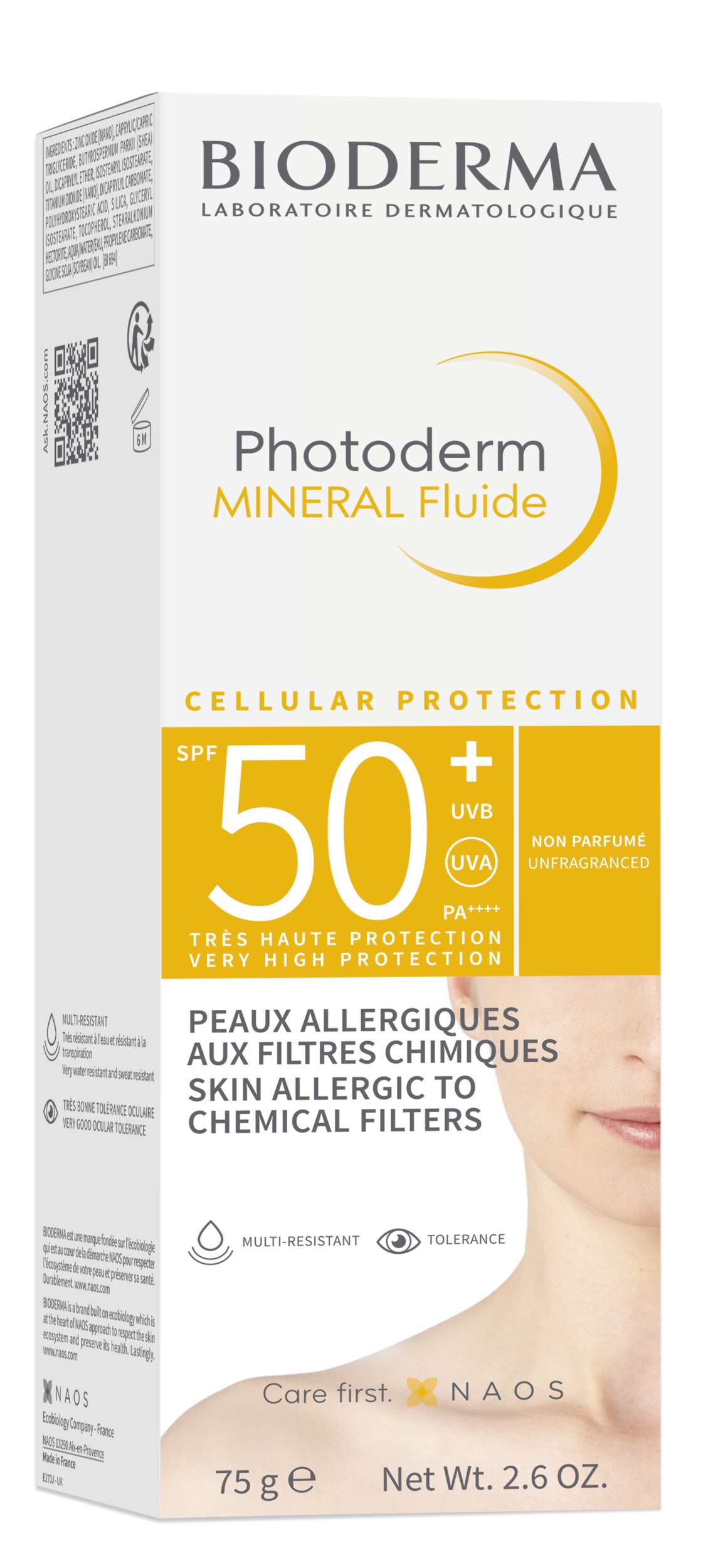 Bioderma Photoderm Mineral Fluide Fluid Mineralny do Skóry Wrażliwej i Alergicznej z Filtrem SPF50+ 75g