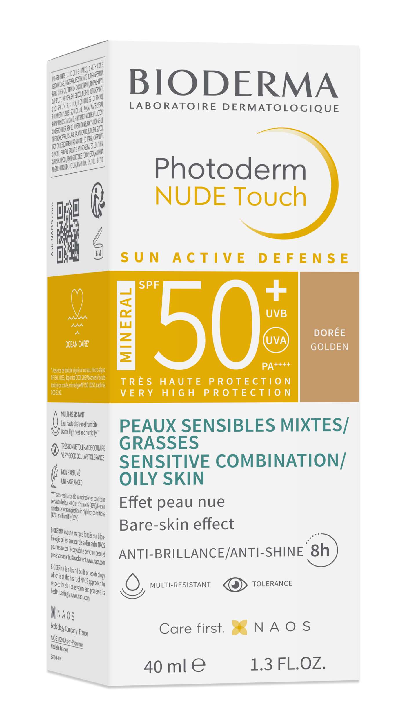 Bioderma Photoderm Nude Touch Mineral Podkład Mineralny z Efektem Nude SPF50+ Odcień Ciemny 40ml