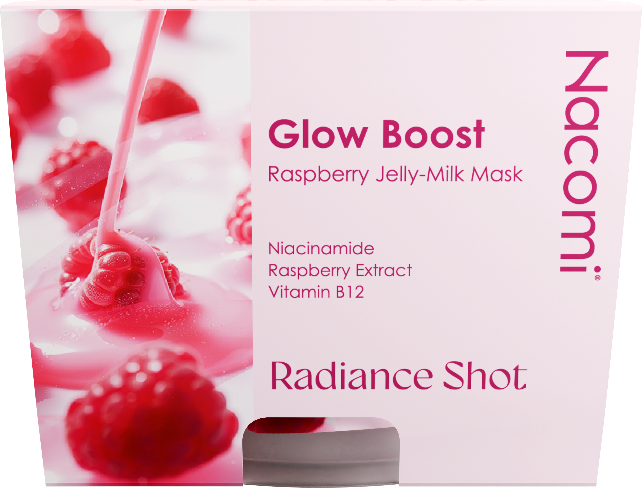 Nacomi Glow Boost Raspberry Jelly-Milk Mask Rozświetlająca Maska do Twarzy 80ml