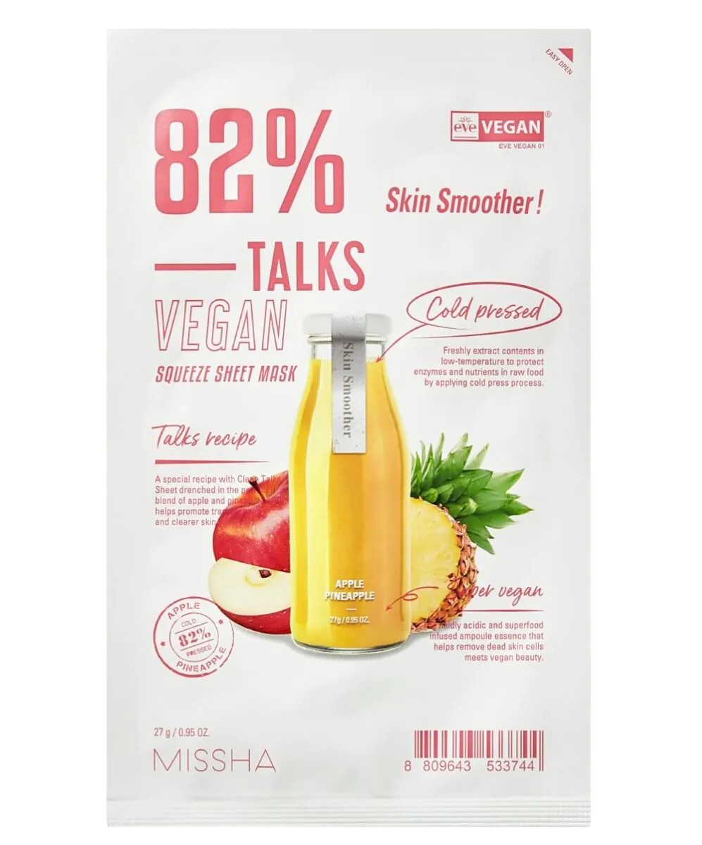 Missha Talks Vegan Skin Smoother Wygładzająca Maska w Płachcie