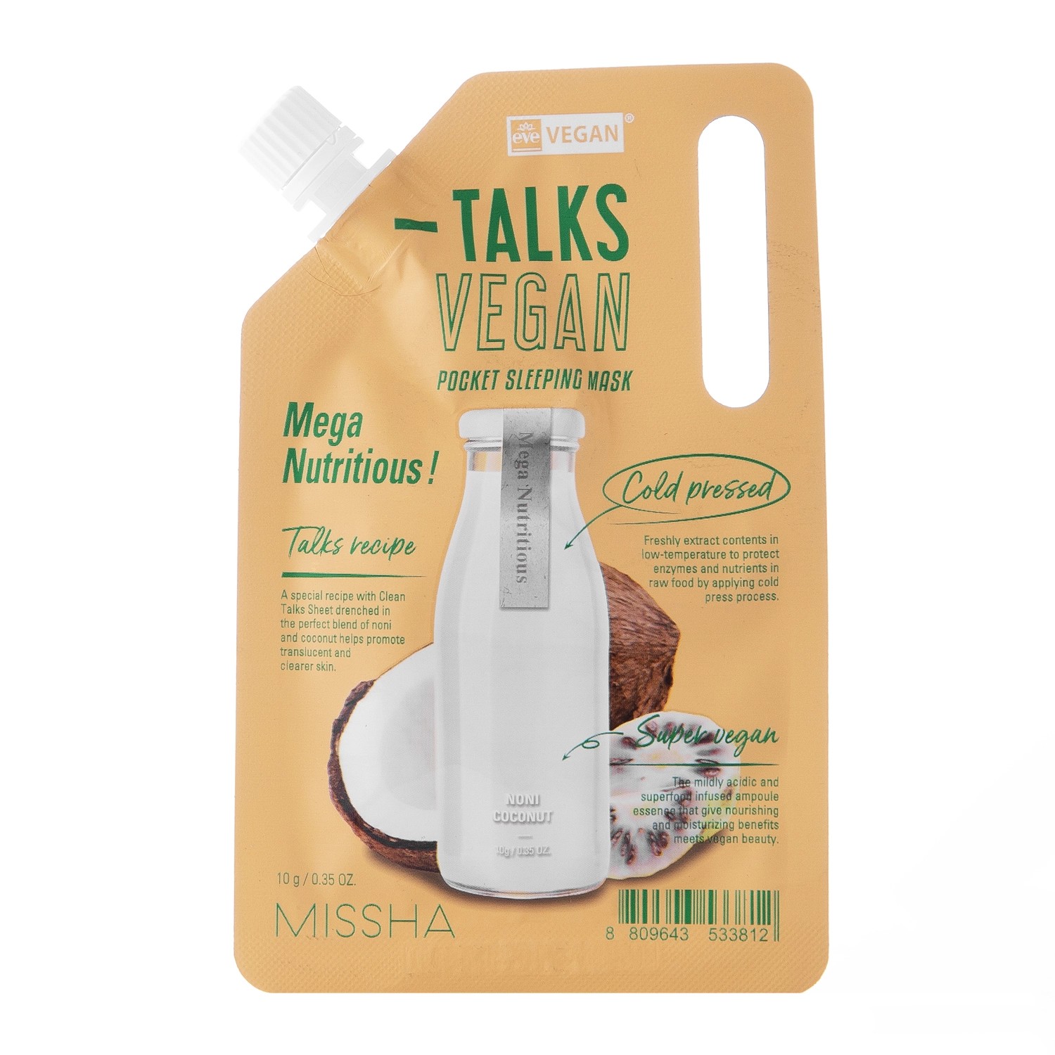 Missha Talks Vegan Mega Nutritious Odżywcza Maska do Twarzy 10g