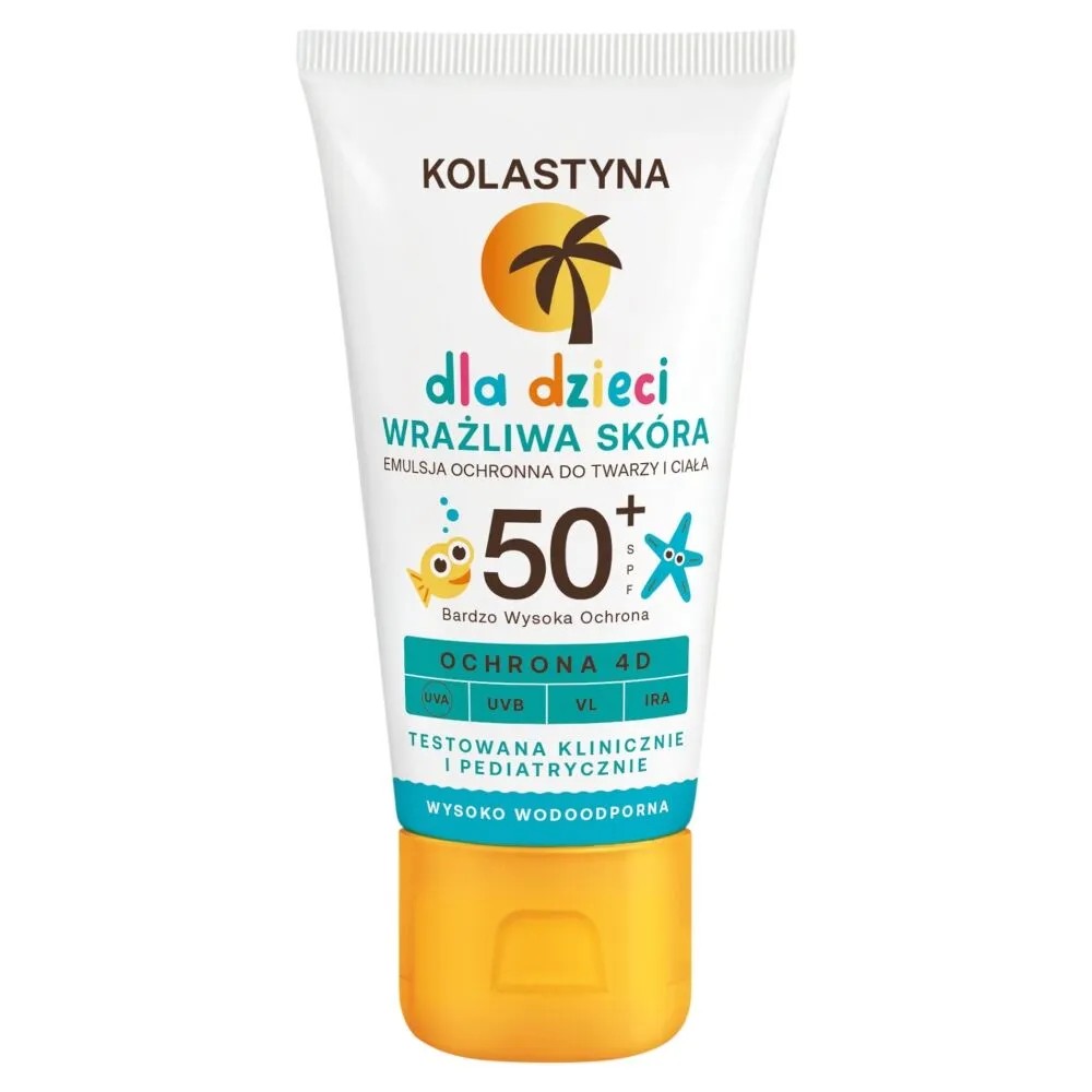 Kolastyna Wodoodporny Krem dla Dzieci z Filtrem SPF50+ Wrażliwa Skóra 50ml