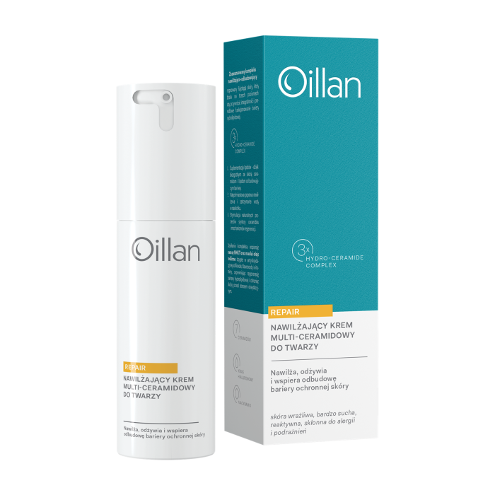 Oillan Repair Nawilżający Krem Multi-Ceramidowy do Twarzy dla Skóry Wrażliwej i Bardzo Suchej 50ml