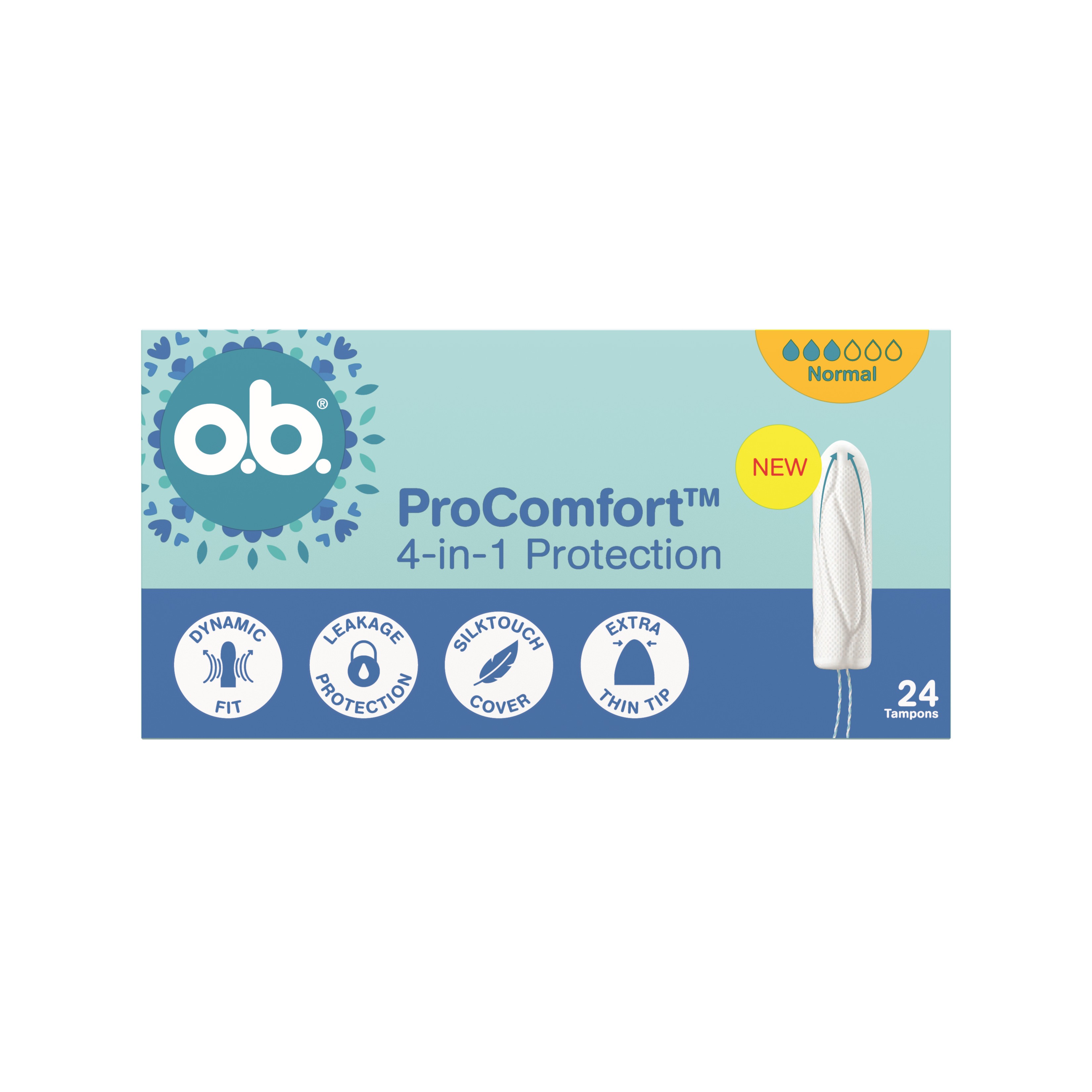 o.b. ProComfort 4w1 Tampony Normal 24 Sztuki