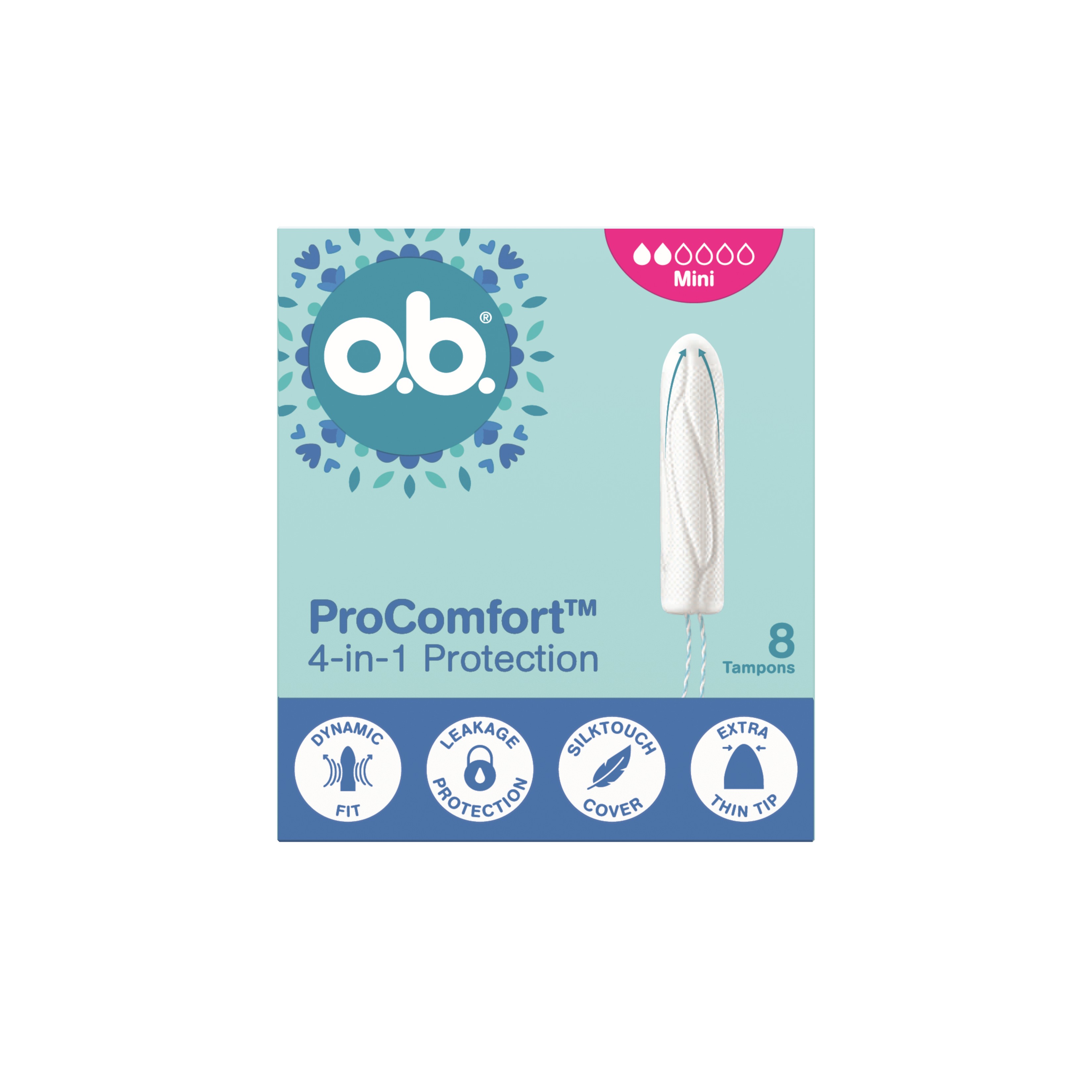 o.b. ProComfort 4w1 Tampony Mini 8 Sztuk
