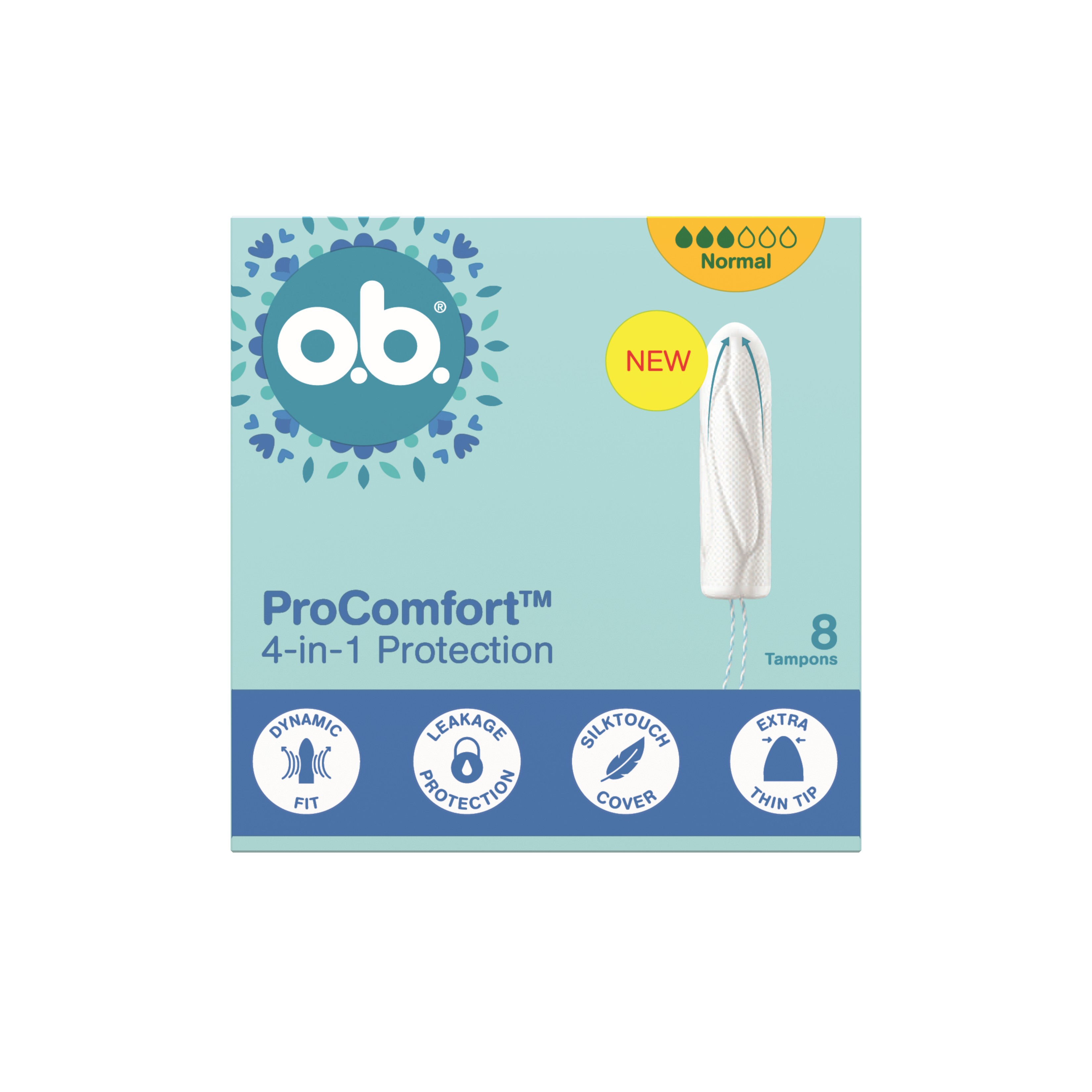 o.b. ProComfort 4w1 Tampony Normal 8 Sztuk