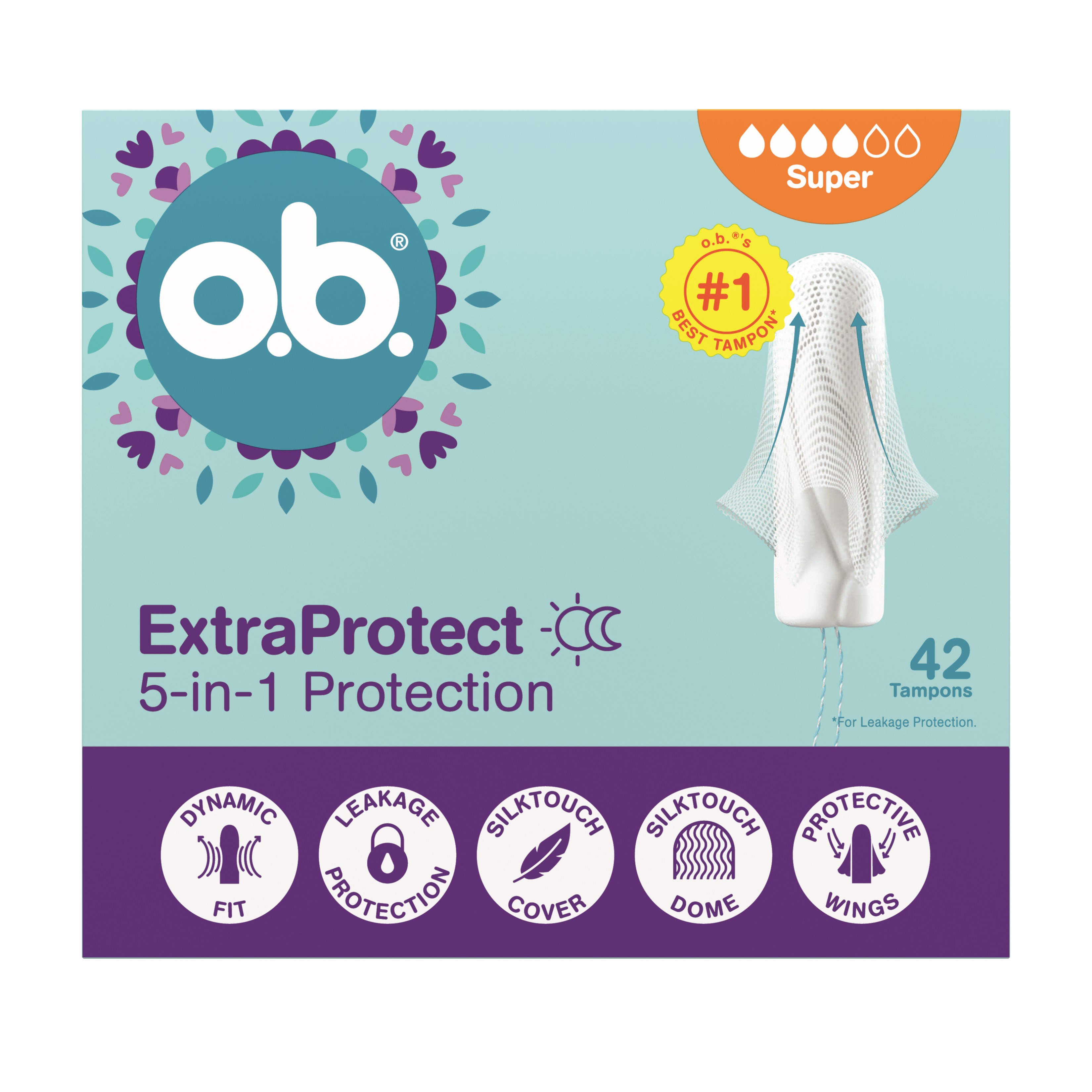 o.b. Extra Protect 5w1 Tampony Super 42 Sztuki