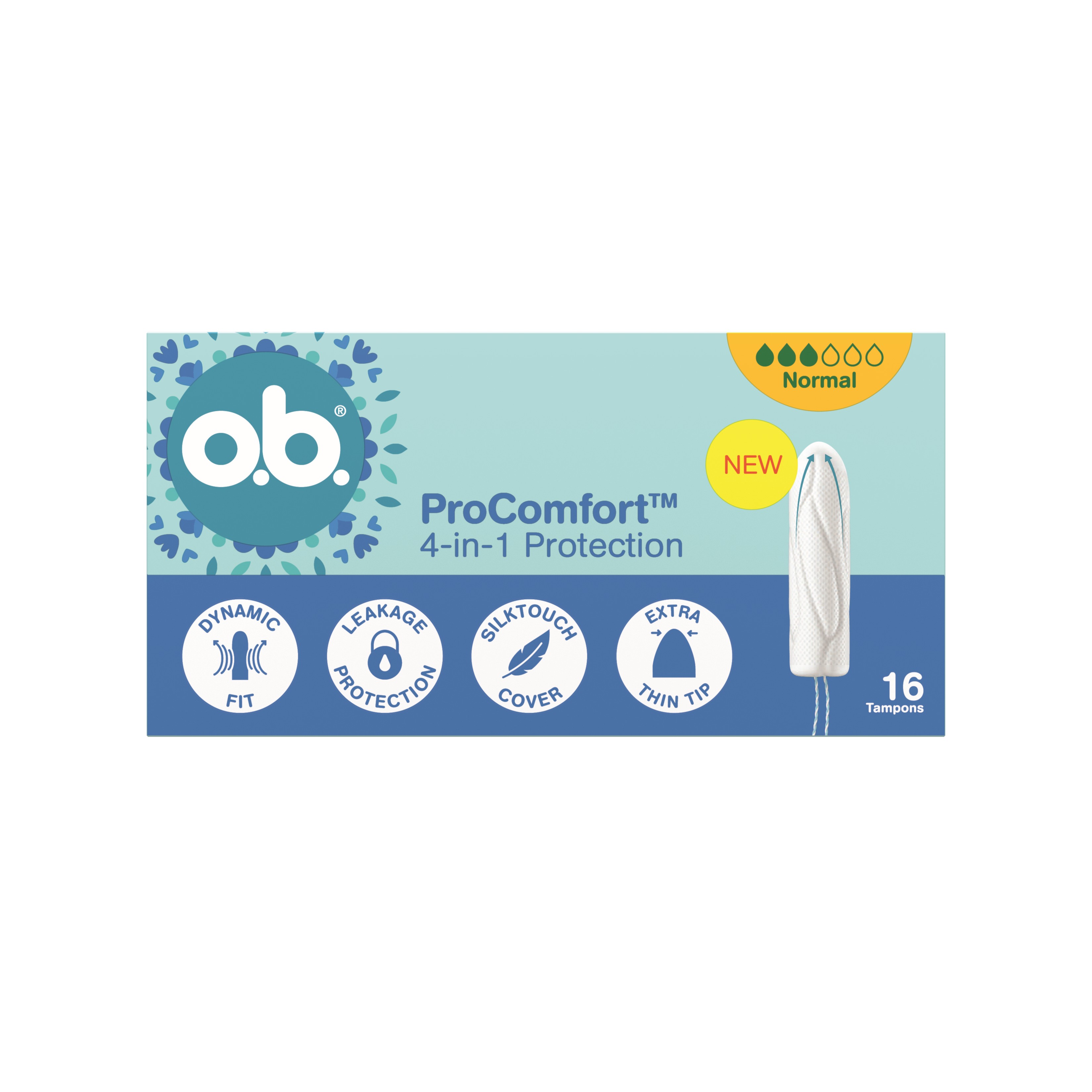 o.b. ProComfort 4w1 Tampony Normal 16 Sztuk