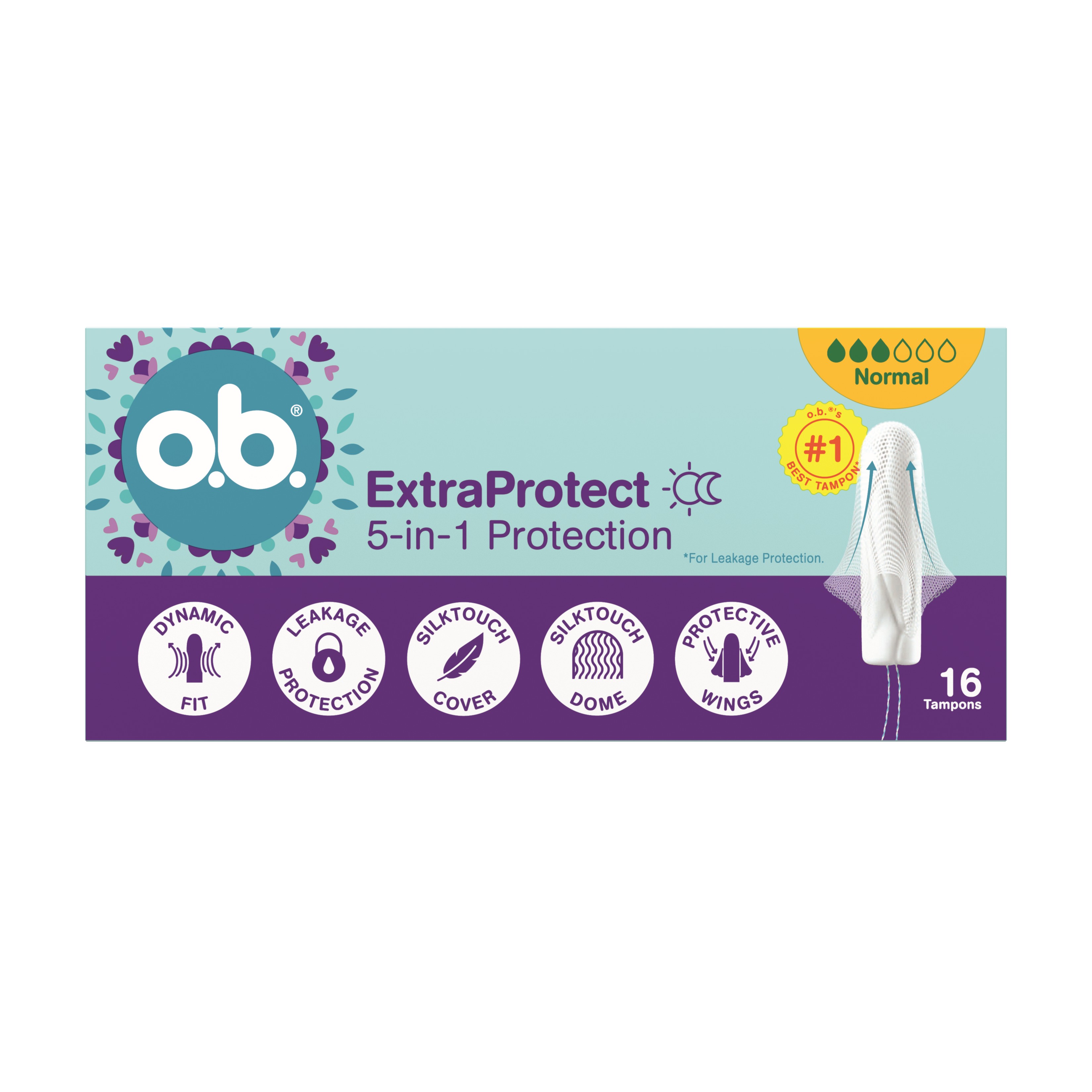 o.b. Extra Protect 5w1 Tampony Normal 16 Sztuk