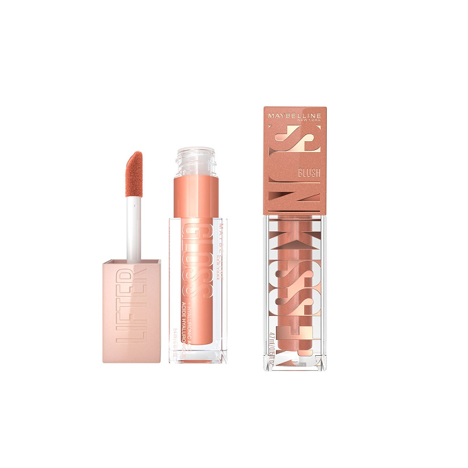 Maybelline Zestaw Lifter Gloss Błyszczyk do Ust 007 Amber + Sunkisser Róż w Płynie 08 Shades On
