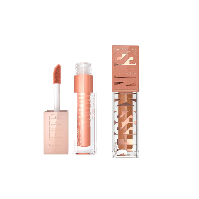 Maybelline Zestaw Lifter Gloss Błyszczyk do Ust 007 Amber + Sunkisser Róż w Płynie 11 Electric Bronze