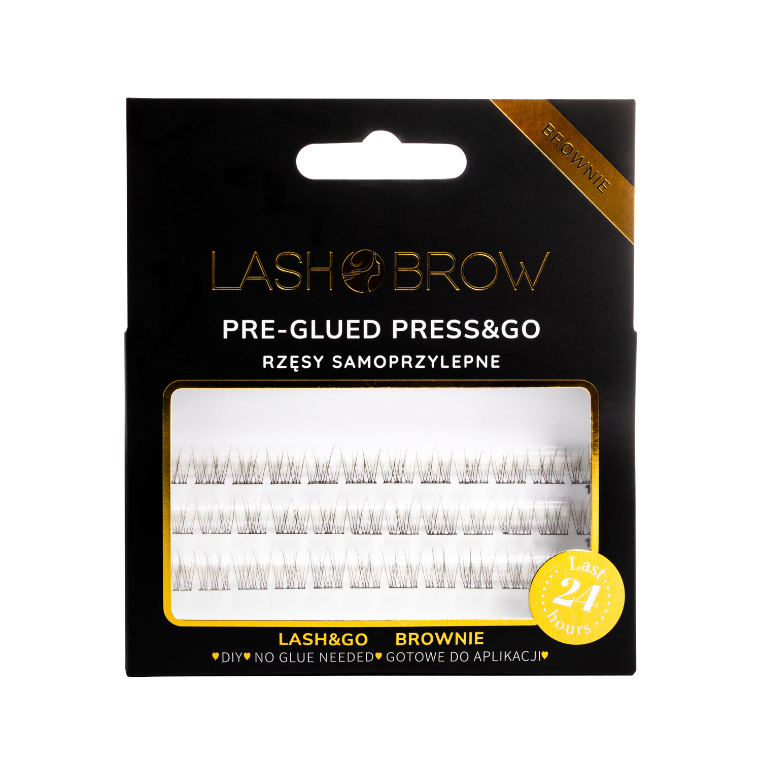 Press & Go Zestaw Kępek Samoprzylepnych Nomakeup Brownie