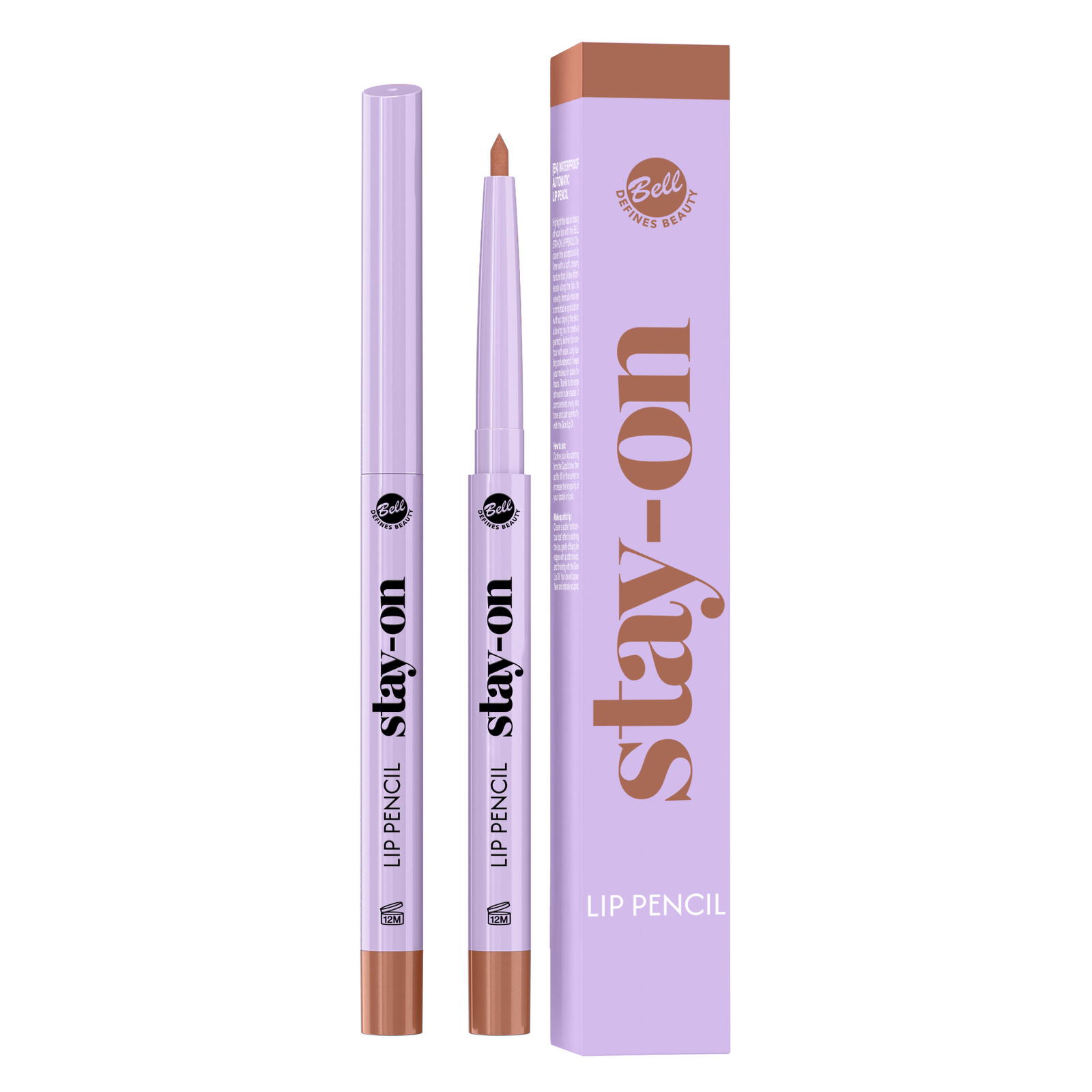 Bell Stay-On Lip Pencil Wodoodporna Automatyczna Konturówka do Ust 01 Beige Nude