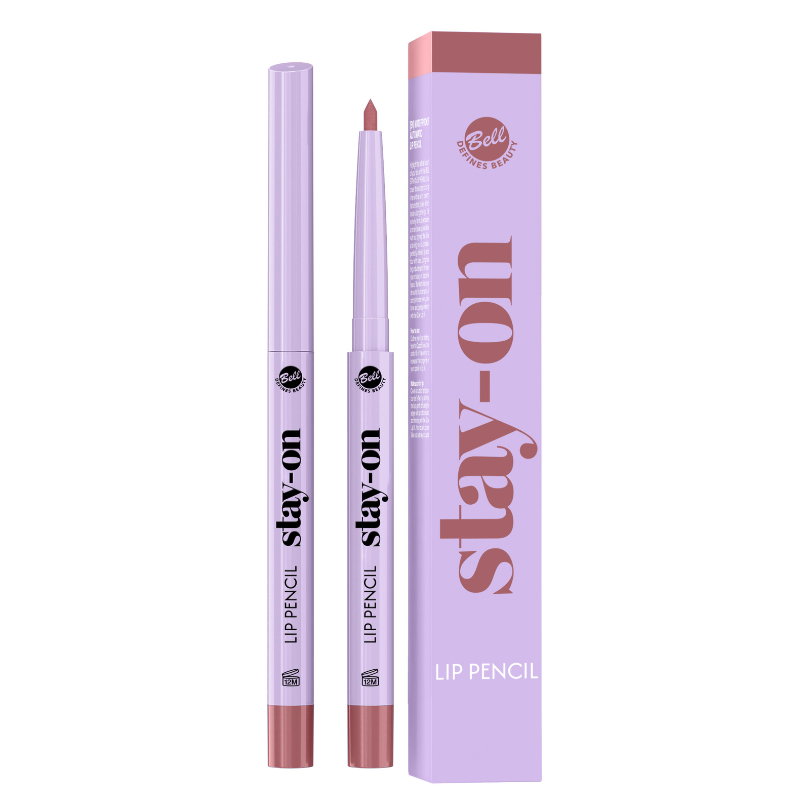 Bell Stay-On Lip Pencil Wodoodporna Automatyczna Konturówka do Ust 02 Pink Nude