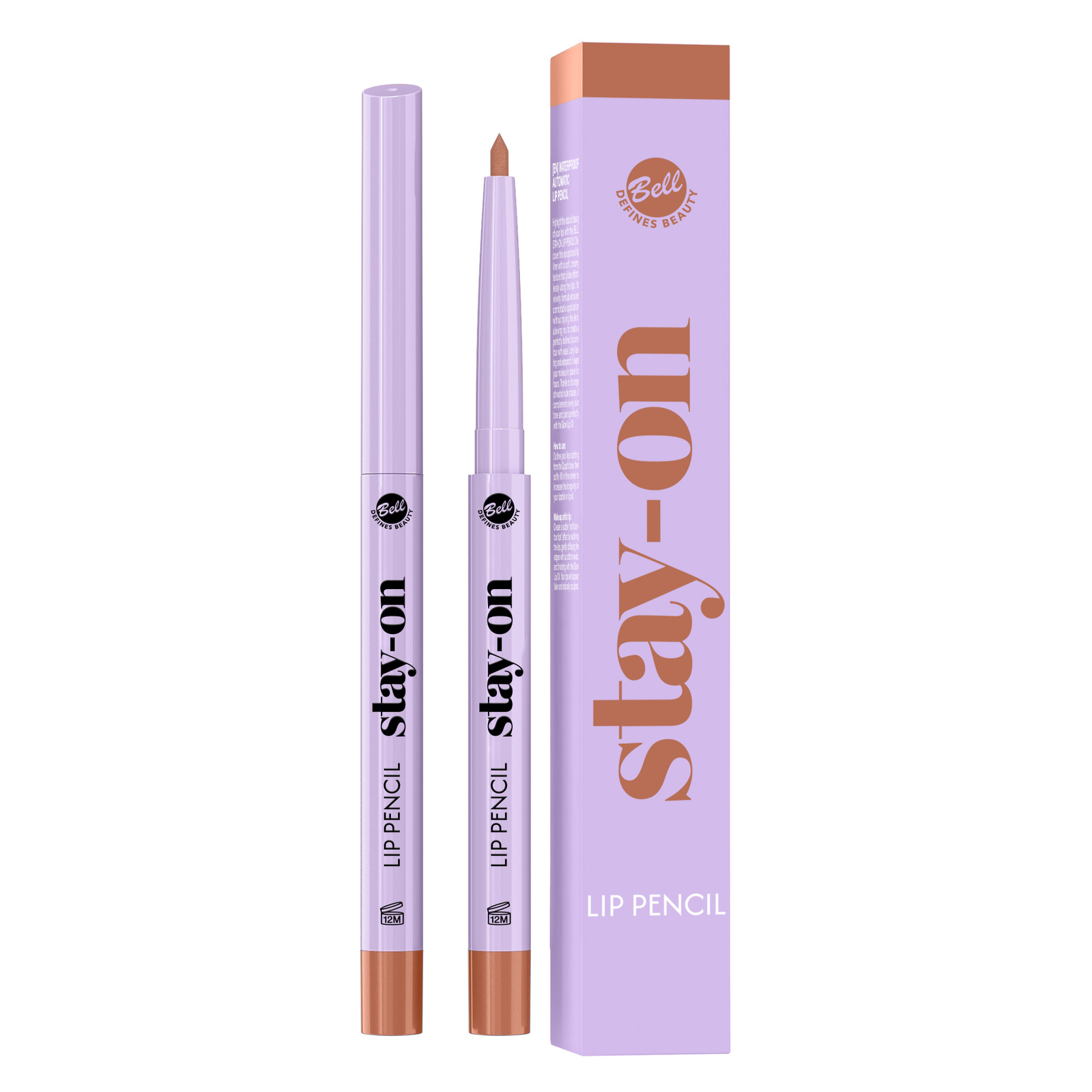 Bell Stay-On Lip Pencil Wodoodporna Automatyczna Konturówka do Ust 03 Peach Nude