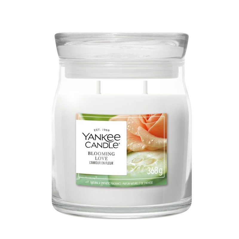 Yankee Candle Signature Świeca w Średnim Słoiku z Dwoma Knotami Blooming Love