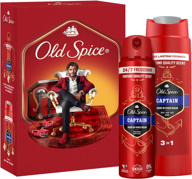Old Spice Captain Zestaw Kosmetyków dla Mężczyzn Żel pod Prysznic + Dezodorant