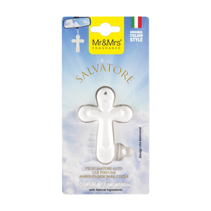Mr & Mrs Fragrance Salvatore Odświeżacz do Samochodu Holy Woods Biały