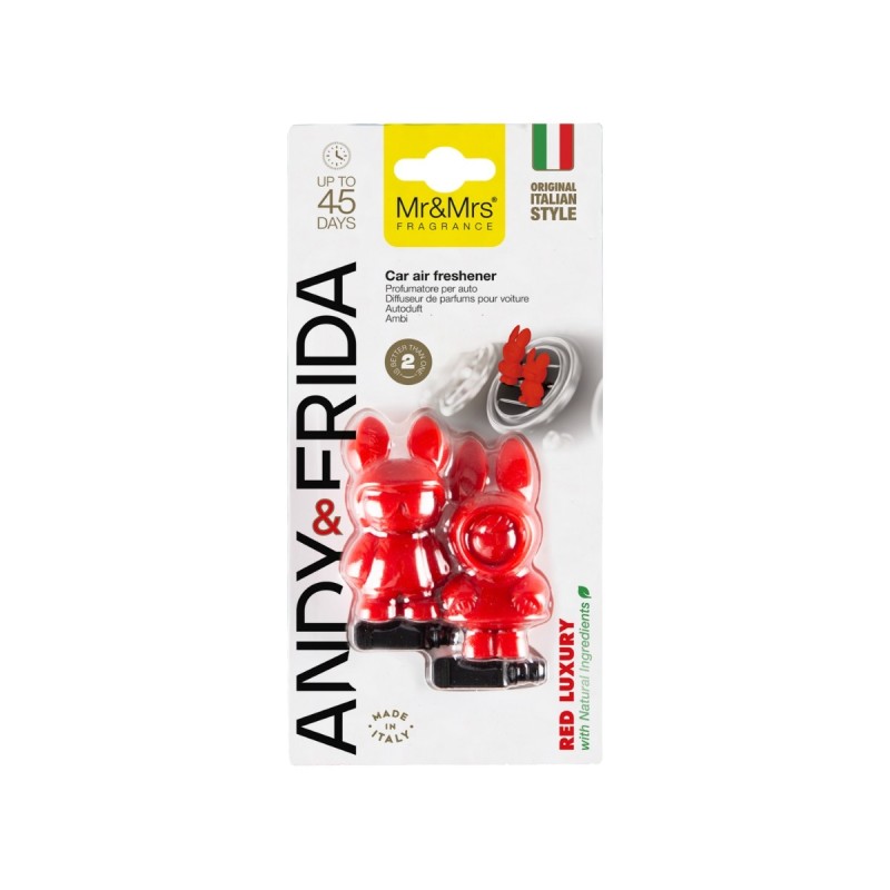 Mr & Mrs Fragrance Andy & Frida Odświeżacz do Samochodu Red Luxury