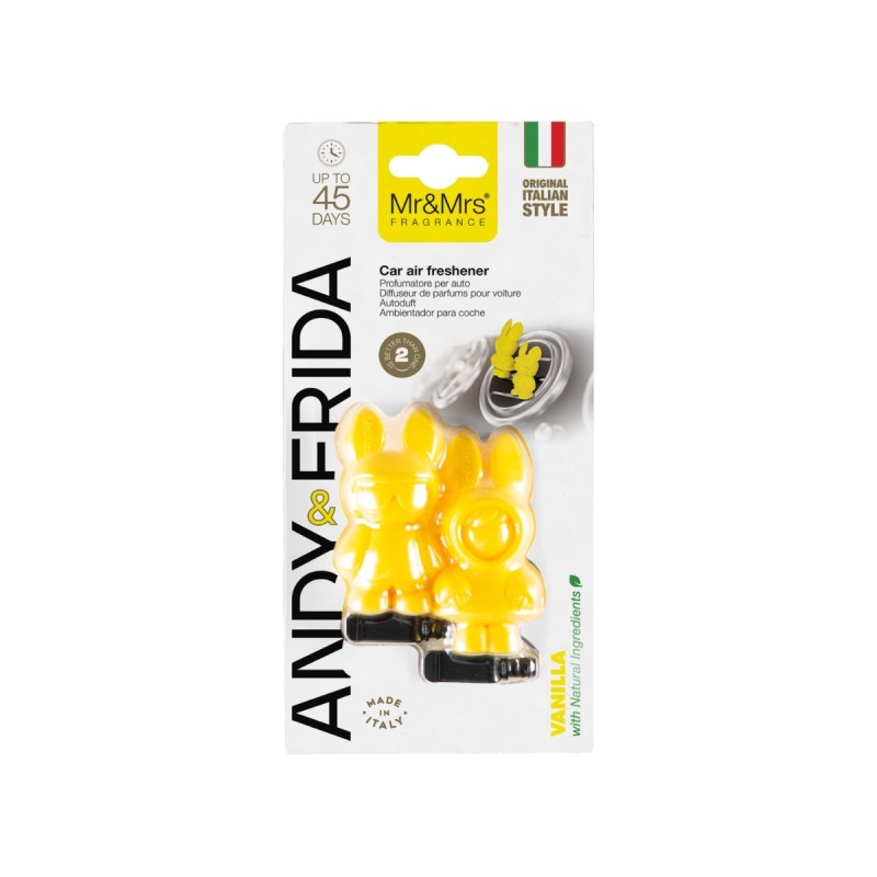 Mr & Mrs Fragrance Andy & Frida Odświeżacz do Samochodu Vanilla