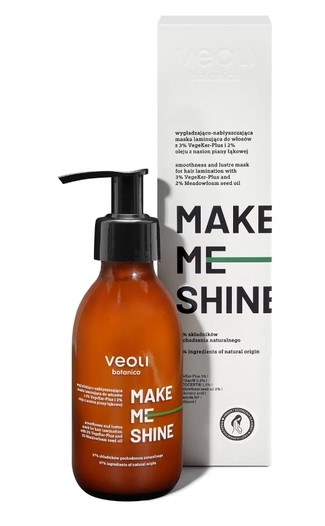 Veoli Botanica Make Me Shine Wygładzająco-Nabłyszczająca Maska Laminująca do Włosów 140ml Krótka Data Ważności 31.08.2026r