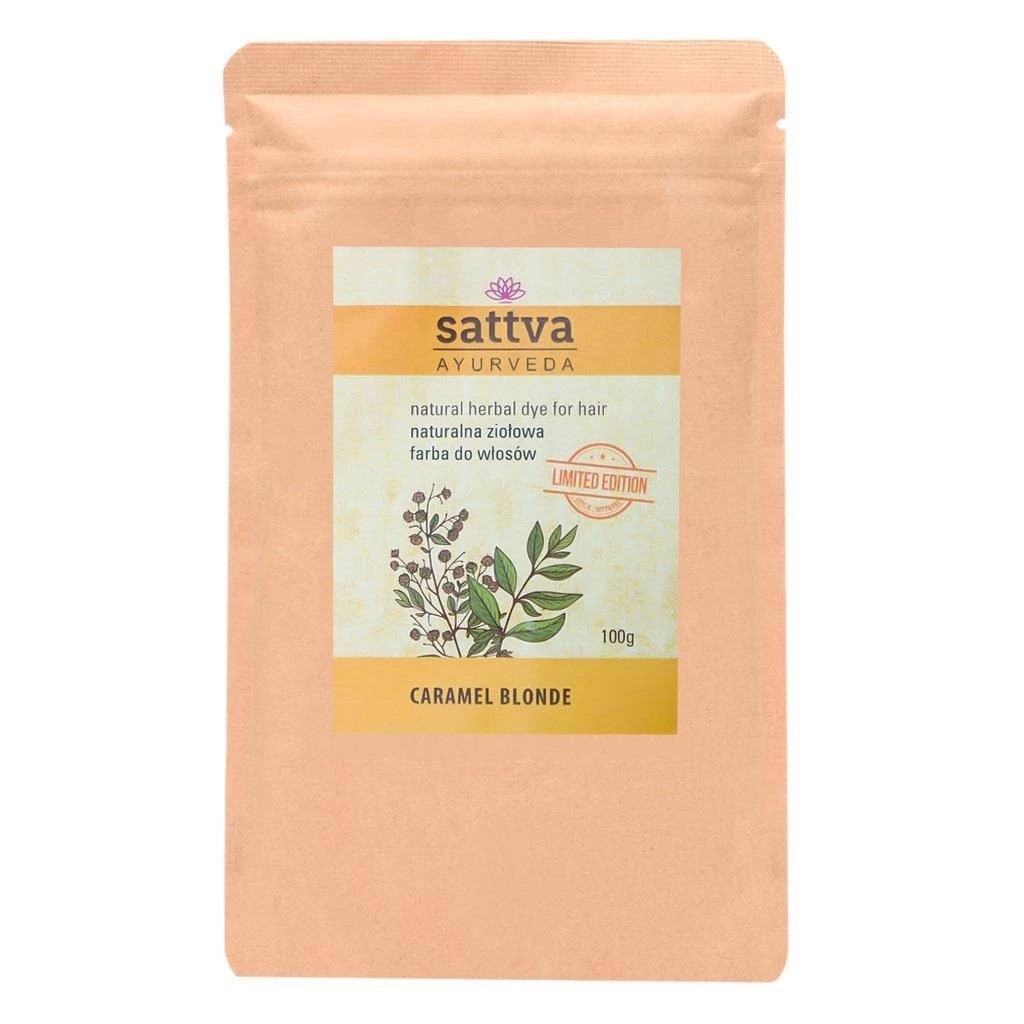 Sattva Naturalna Ziołowa Farba do Włosów Karmelowy Blond 100g Krótka Data Ważności 31.08.2026r