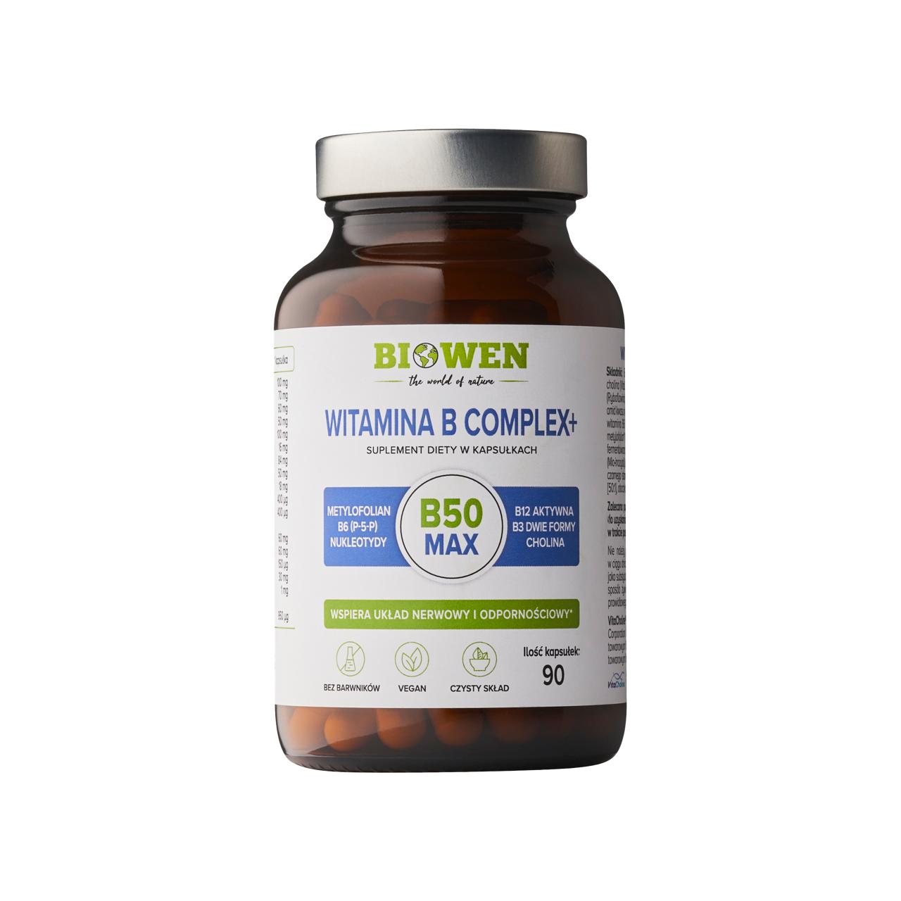 Biowen Witamina B Complex+ Suplement Diety 90 Kapsułek