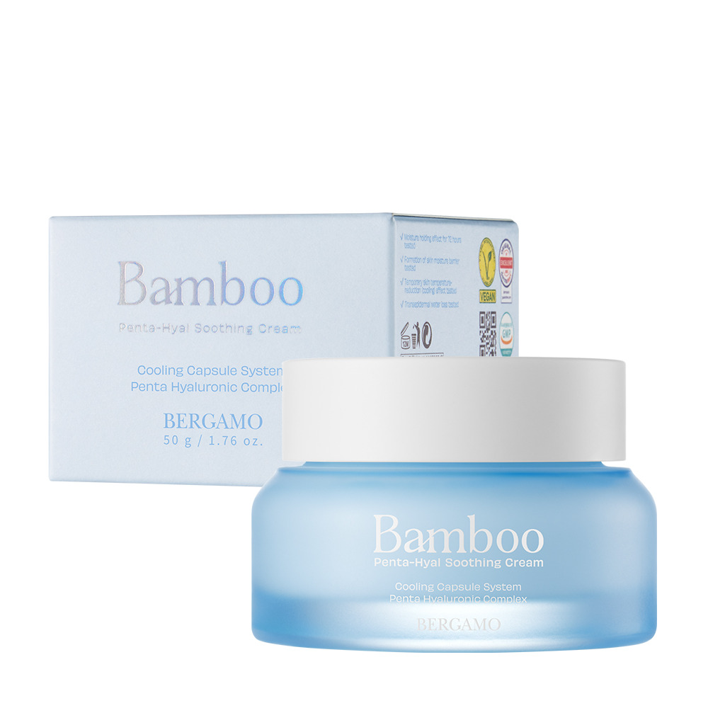 Bergamo Bamboo Kojący Krem do Twarzy z Bambusem i Kwasem Hialuronowym 50g
