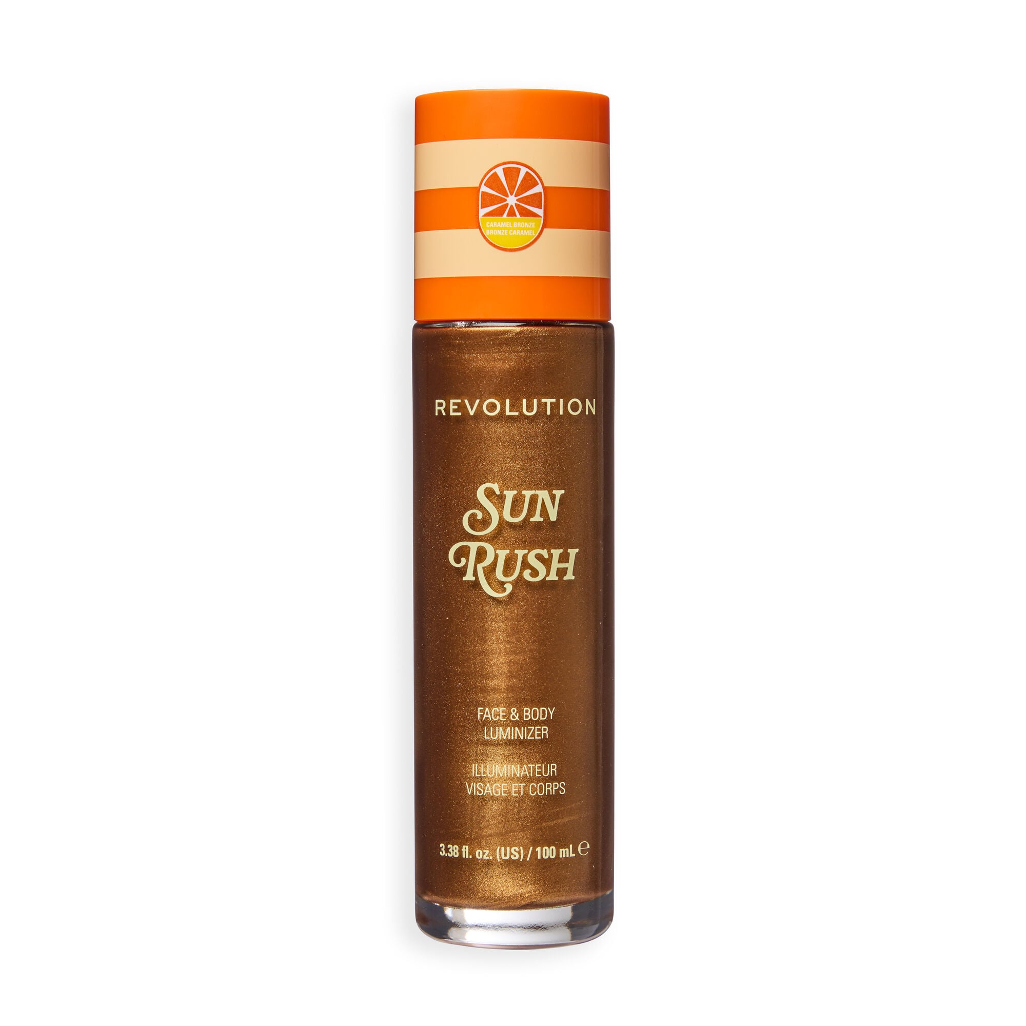 Makeup Revolution Sun Rush Rozświetlający Żel do Twarzy i Ciała Caramel Bronze 100ml