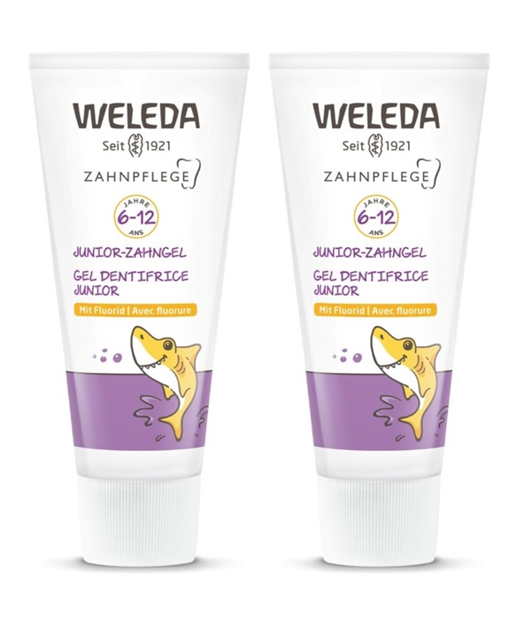 Weleda Żel do Mycia Zębów z Fluorem dla Dzieci 6-12 Lat 50ml x2 szt