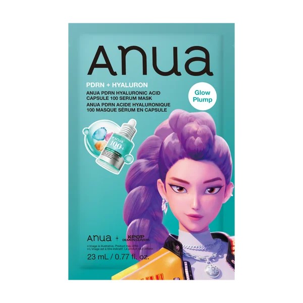 Anua K-Pop Demon Hunters Nawilżająco-Rozjaśniająca Maska w Płachcie