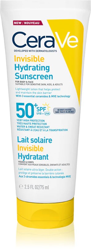 CeraVe Invisible Hydrating Sunscreen Nawilżający Krem z Filtrem SPF50+ 75ml