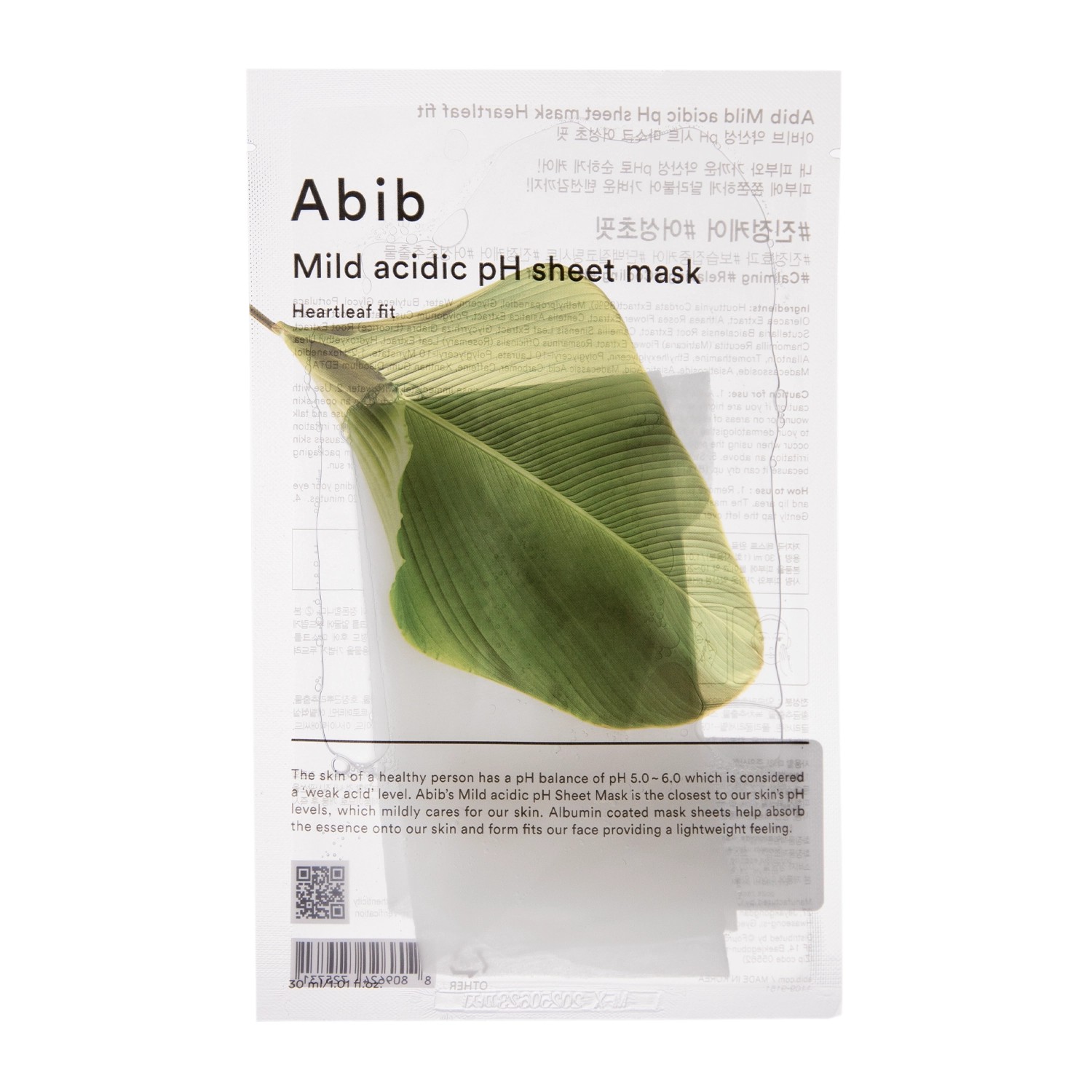 Mild Acidic Ph Sheet Mask Heartleaf Fit Maska w Płachcie z Pstrolistką Sercowatą