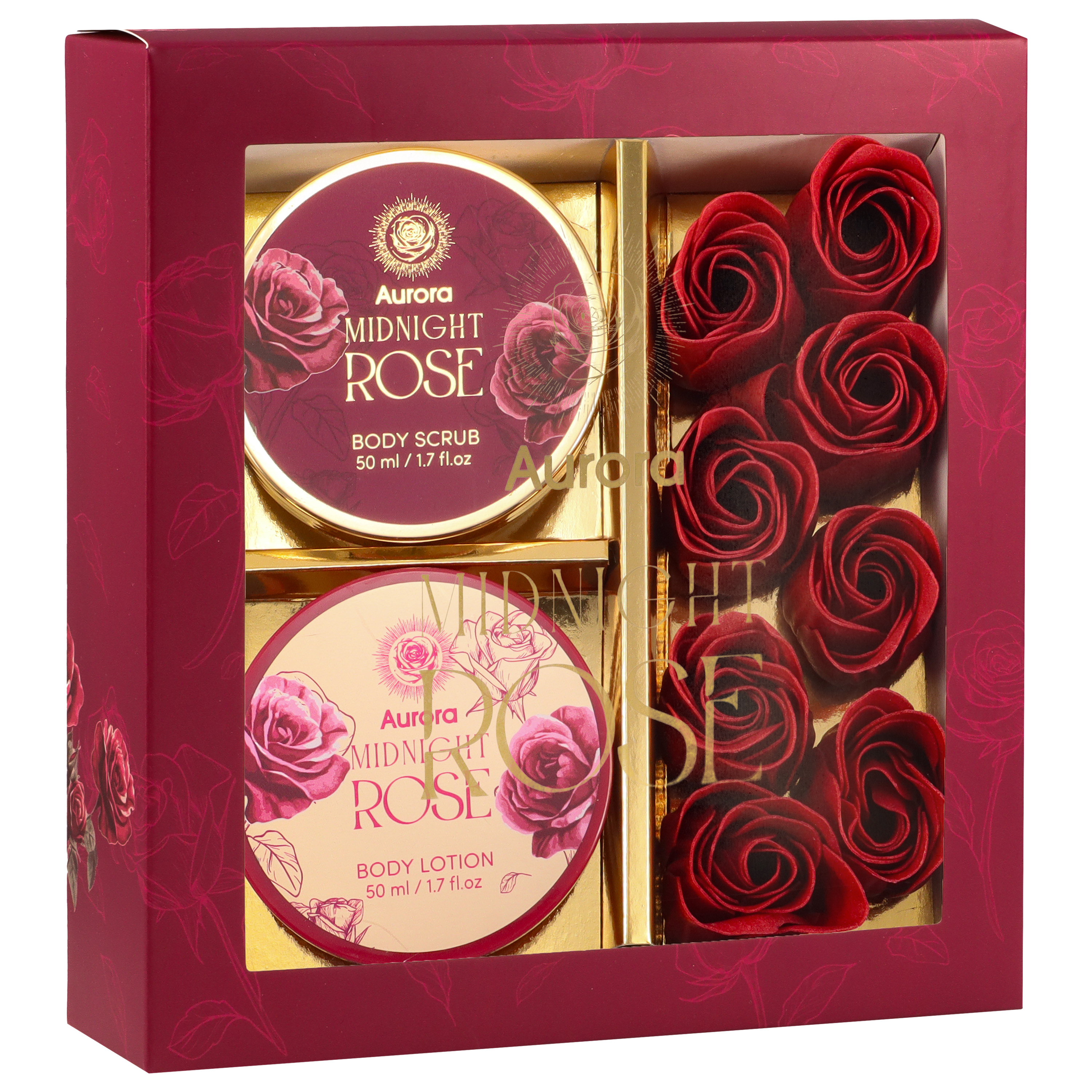 Zestaw Kosmetyków do Pielęgnacji Ciała Midnight Rose z Płatkami Różanymi
