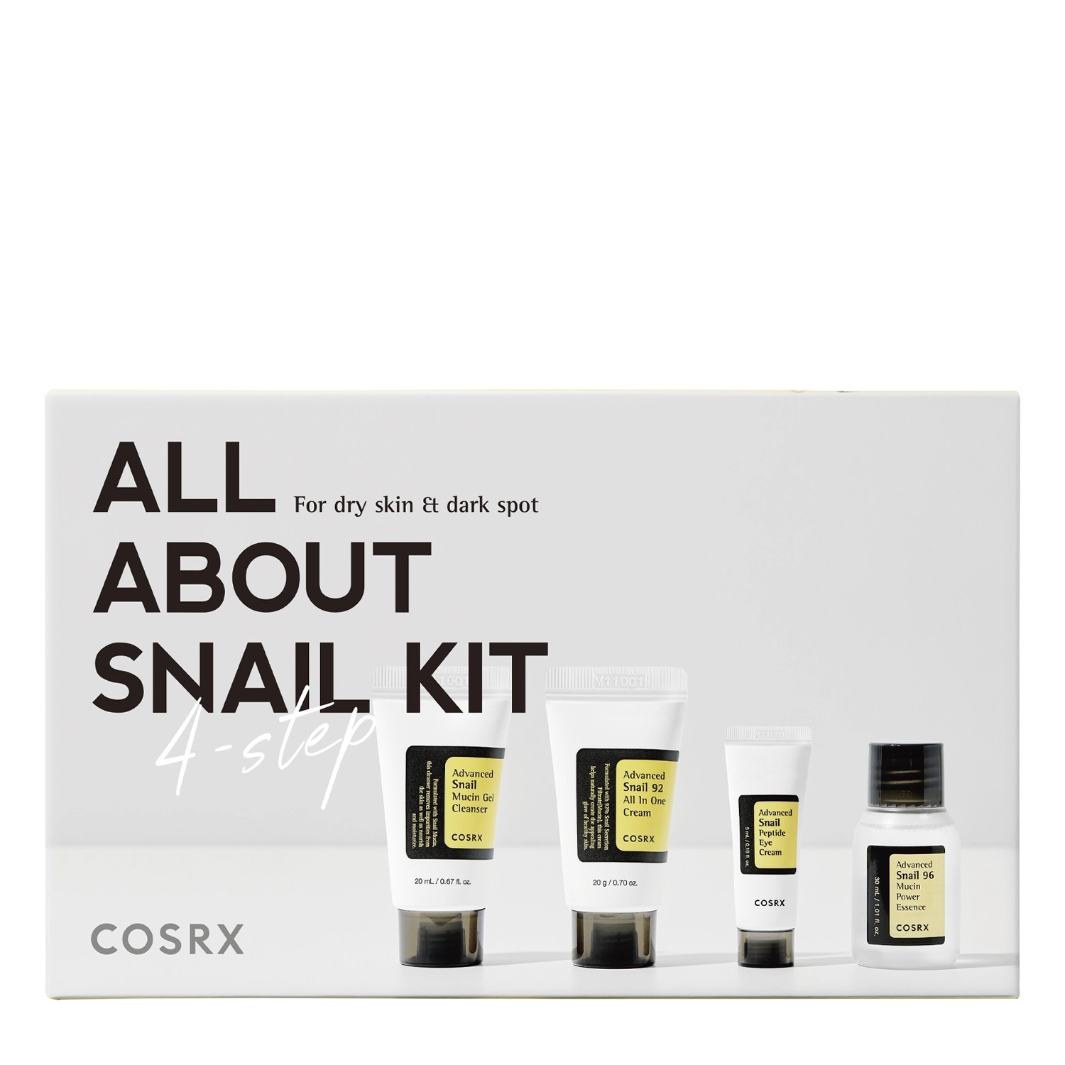All About Snail Kit 4-Step Zestaw Kosmetyków do Pielęgnacji Twarzy z Śluzem Ślimaka