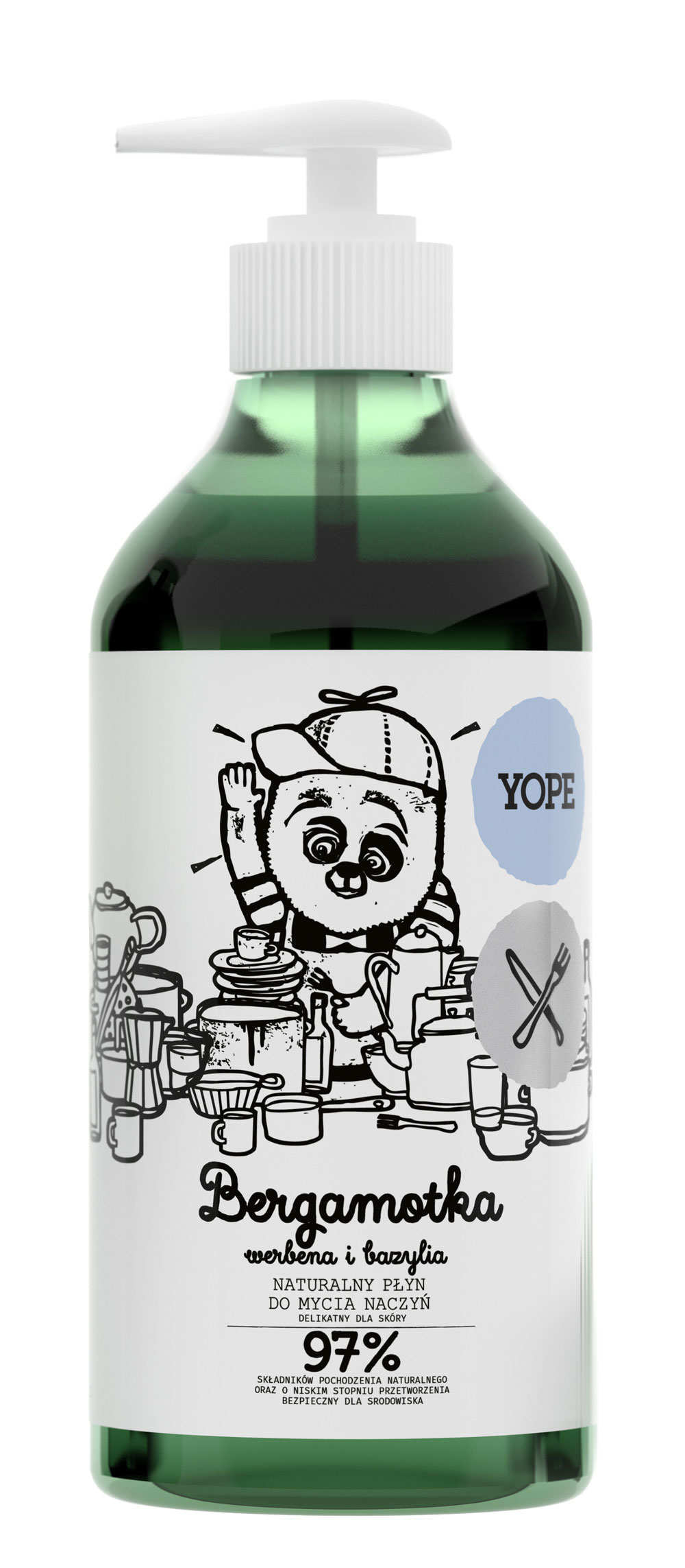 Yope Płyn do Mycia Naczyń - Bergamotka, Werbena i Bazylia 750ml