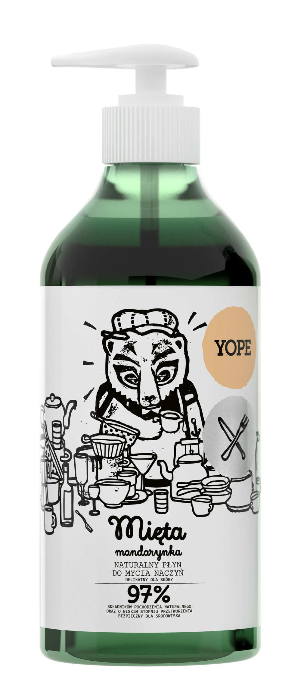 Yope Płyn do Mycia Naczyń - Mięta i Mandarynka 750ml