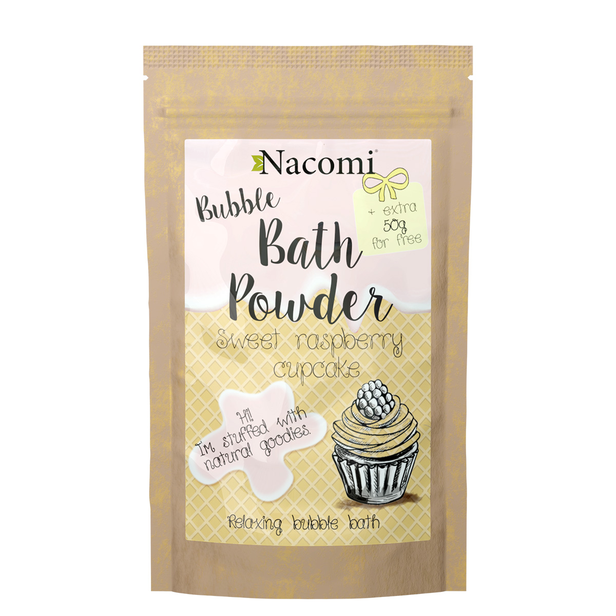 Nacomi Puder do kąpieli Malinowa babeczka 150g