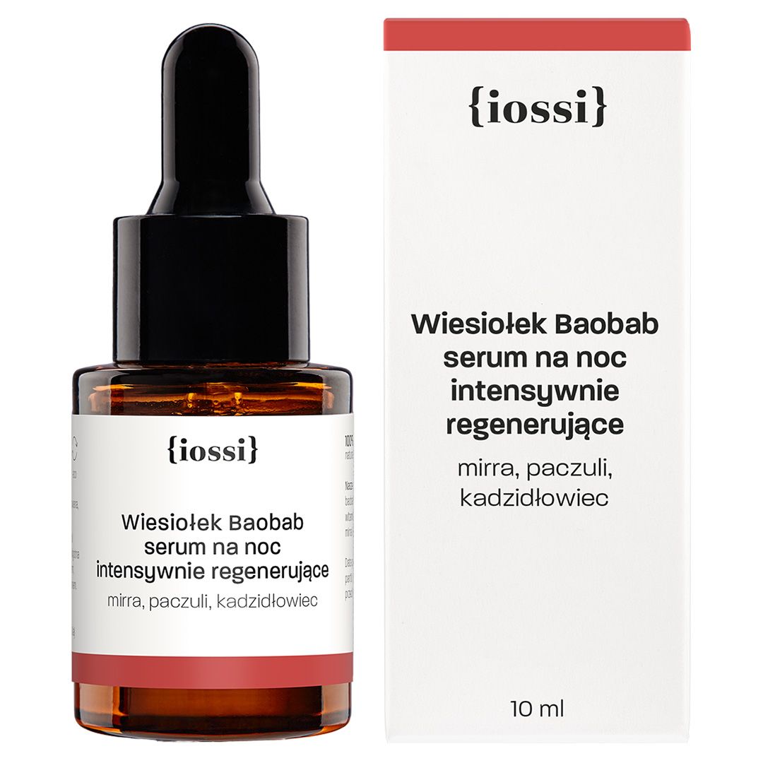IOSSI Serum na Noc Intensywna Regeneracja - Wiesiołek & Baobab 10ml
